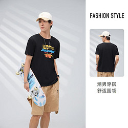 JEANSWEST 真维斯 韩系Ins风潮酷印花 短袖t恤男 多码可选