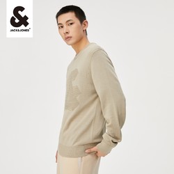 JACK&JONES 杰克琼斯 秋冬新款含羊毛圆领多色提花休闲毛衣针织衫外套上衣男士