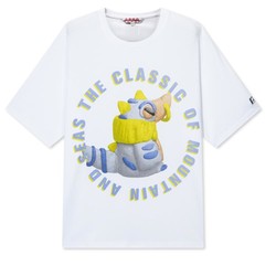 MARK FAIRWHALE 马克华菲 夏季休闲山海经国潮神兽印花时尚潮流罗纹圆领男生短袖T恤