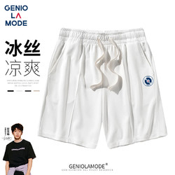 GENIOLAMODE 品牌短裤男日常基础简约宽松休闲系带男裤夏季直筒透气运动五分裤
