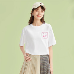 GIORDANO 佐丹奴 女装防污针织圆领短袖T恤 05323425