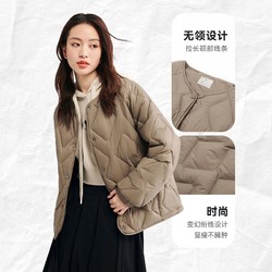 SNOWFLYING 雪中飞 热可可女士时尚菱形格休闲羽绒服