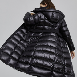 TANBOER 坦博尔 女士中长款羽绒服 TW212900 黑色 M