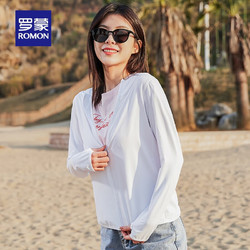 ROMON 罗蒙 女士防晒衣春夏薄款连帽透气亲肤百搭休闲男女同款防晒服UPF50+ 玉石白 4XL
