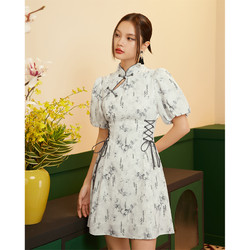 IEF 爱依服 2024夏季新款新中式改良国风水墨画设计高级感气质旗袍