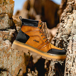 88VIP：Jeep 吉普 工装靴子男春秋时尚英伦马丁靴男士户外越野休闲男靴