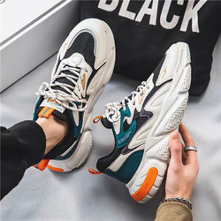 莫诗尼 男鞋夏季透气网面男士运动鞋韩版潮流百搭小白鞋增高休闲老爹潮鞋 2055蓝色 41