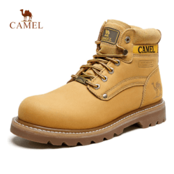 CAMEL 骆驼 马丁靴男春季踢不烂大黄靴复古厚底高帮登山户外工装靴