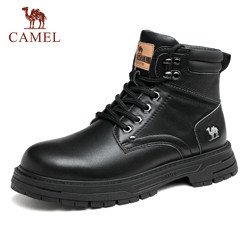 百亿补贴：CAMEL 骆驼 新款复古舒软牛皮耐磨防滑厚底增高户外登山马丁靴男