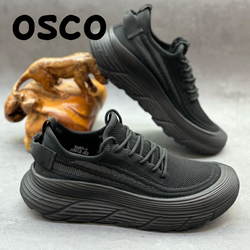 OSCO 外贸厚底男鞋飞织透气网面运动鞋春季潮流百搭休闲鞋老爹鞋