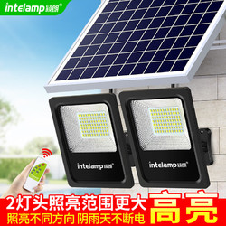 intelamp 颖朗 太阳能户外庭院灯家用室外投光路灯超亮照明LED大功率露营营地灯 2400LM+爆亮300平