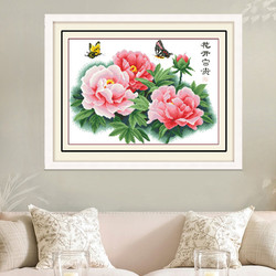 诺特兰德 牡丹花十字绣花开富贵花卉系列2024年新款客厅手工自绣小型棉线绣