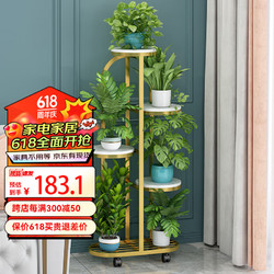 WOJIA 蜗家 花架时尚落地式置物架客厅阳台布置植物摆放花架简约现代花盆架