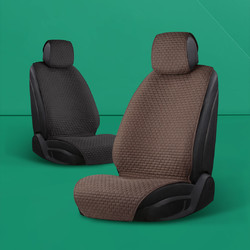 出界 都市款纯亚麻四季坐垫 前排2座-酒红色