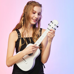 Tom 美人鱼尤克里里初学者入门Nalu系列小吉他碳纤维23英寸N1WH白色