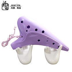FENG YA OCARINA 风雅陶笛 12孔陶笛塑料树脂中音AC高音SC学生初学者入门C调十二孔民族乐器 中音AC 紫色