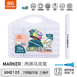 truecolor 真彩 E203 三角杆丙烯马克笔 12色
