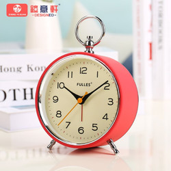 ZHONG YI XUAN 钟意轩 儿童闹钟学生专用起床神器2023新桌面个性简约卧室夜灯时钟表摆件 磨砂粉红 4寸