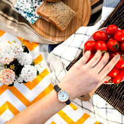 FOSSIL [官方正品]Fossil化石女表简约经典皮质表带石英腕表送礼ES4502