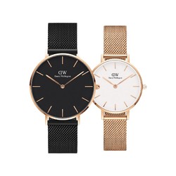 Daniel Wellington 丹尼尔惠灵顿 经典花盒系列 情侣石英手表 DW00100307+DW00100219