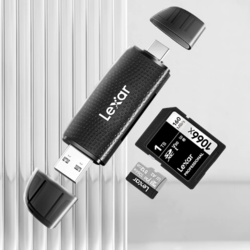 Lexar 雷克沙 RW310 TF/SD二合一读卡器 黑色 USB3.2