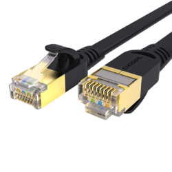 CHOSEAL 秋叶原 七类屏蔽网线带镀金水晶头 工程级万兆网络连接线 电脑宽带家用扁平成品 0.5 QS5178A