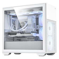 aigo 爱国者 W10机箱台式机电脑matx白色侧透顶部360水冷散热DIY机箱