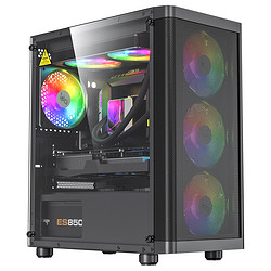aigo 爱国者 V15机箱台式电脑主机MATX玻璃侧透diy发光灯条240水冷机箱