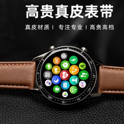 ASLD 适用华为GT3/GT2 pro新款复古小牛皮表带真皮watch3pro new智能手表46mm男款GT1运动荣耀magic2非原装22配件e