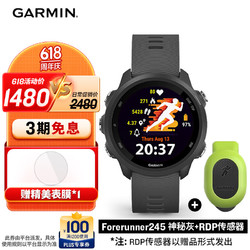 GARMIN 佳明 Forerunner245神秘灰+RDP套装血氧心率跑步游泳骑行户外运动手表