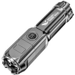 CRISPI 微笑鲨手电筒强光可充电超亮家用便携户外远射超长续航迷你小电筒