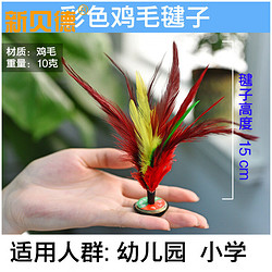 彩色鸡毛毽子儿童健身小学生大花毽 幼儿鸡毛毽子15cm 5个装