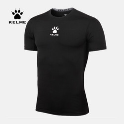 KELME 卡尔美 男士运动紧身衣长袖T恤透气跑步篮球健身服 黑色K15Z731 S/165