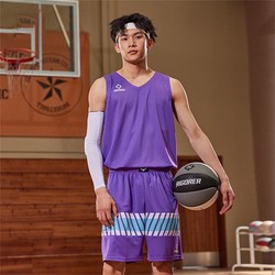 RIGORER 准者 夏季薄款单面穿篮球服套装男女大学生运动休闲字母印花球衣裤队服