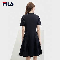 FILA 斐乐 ILA 斐乐官方女子针织连衣裙2024夏新款时尚休闲基础防晒收腰裙