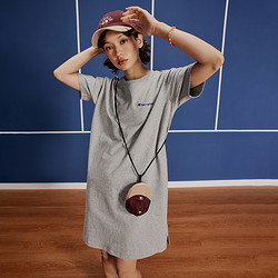 Champion hampion冠军连衣裙女2024夏季新款刺绣草写logo长裙短袖休闲裙子