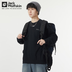 Jack Wolfskin 狼爪 情侣款卫衣春季新款户外舒适时尚印花圆领中性卫衣