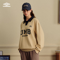 Umbro 茵宝 官方运动卫衣POLO领复古春秋休闲长袖男女款套头衫上衣