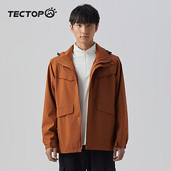 TECTOP 探拓 冲锋衣男三合一登山滑雪服防寒保暖抓绒内胆 47CF 寂寥橙 XL