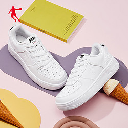 QIAODAN 乔丹 IAODAN 乔丹 IAODAN 乔丹 小白鞋女白板鞋空军一号运动鞋女百搭情侣鞋子男夏季新款女鞋