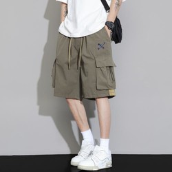d&x 夏季青少年宽松时尚薄款短裤男士五分裤潮流大口袋休闲工装裤男