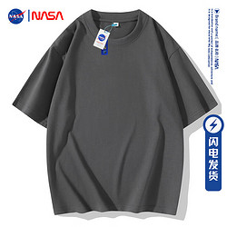 NASAOVER 短袖t恤男女夏季圆领印花 DT000-深灰色 3XL