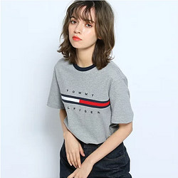 TOMMY HILFIGER 汤米&middot;希尔费格 汤米新款时尚百搭刺绣字母Logo短袖T恤女