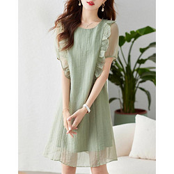 尚静 夏季款纯色简约直筒裙