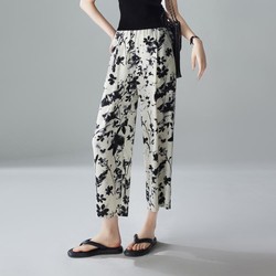 索菲丝尔 国风水墨印花薄款哈伦裤女2024夏季时尚宽松松紧腰休闲裤子