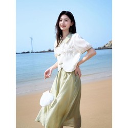 苏醒的乐园 024夏季国风盘扣上衣连衣裙