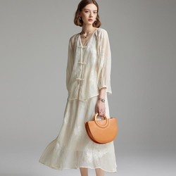 CANTO MOTTO 雾道 24春夏款罩衫+飘逸半裙女式套装