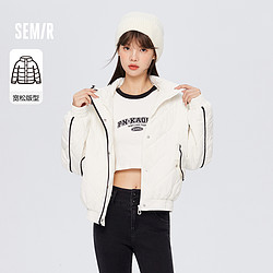 Semir 森马 女士短款棉服 10-7722112801 黑色调 XL