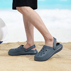 WARRIOR 回力 厚底洞洞鞋男款外穿夏季新款踩屎感增高防滑沙滩包头凉拖鞋男