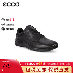 ecco 爱步 休闲皮鞋男 轻便牛皮运动鞋健步鞋 欧文551173451052 黑色 40